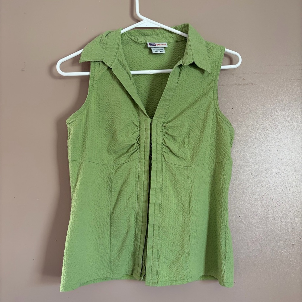 Faded Glory Light Green Sleeveless Blouse